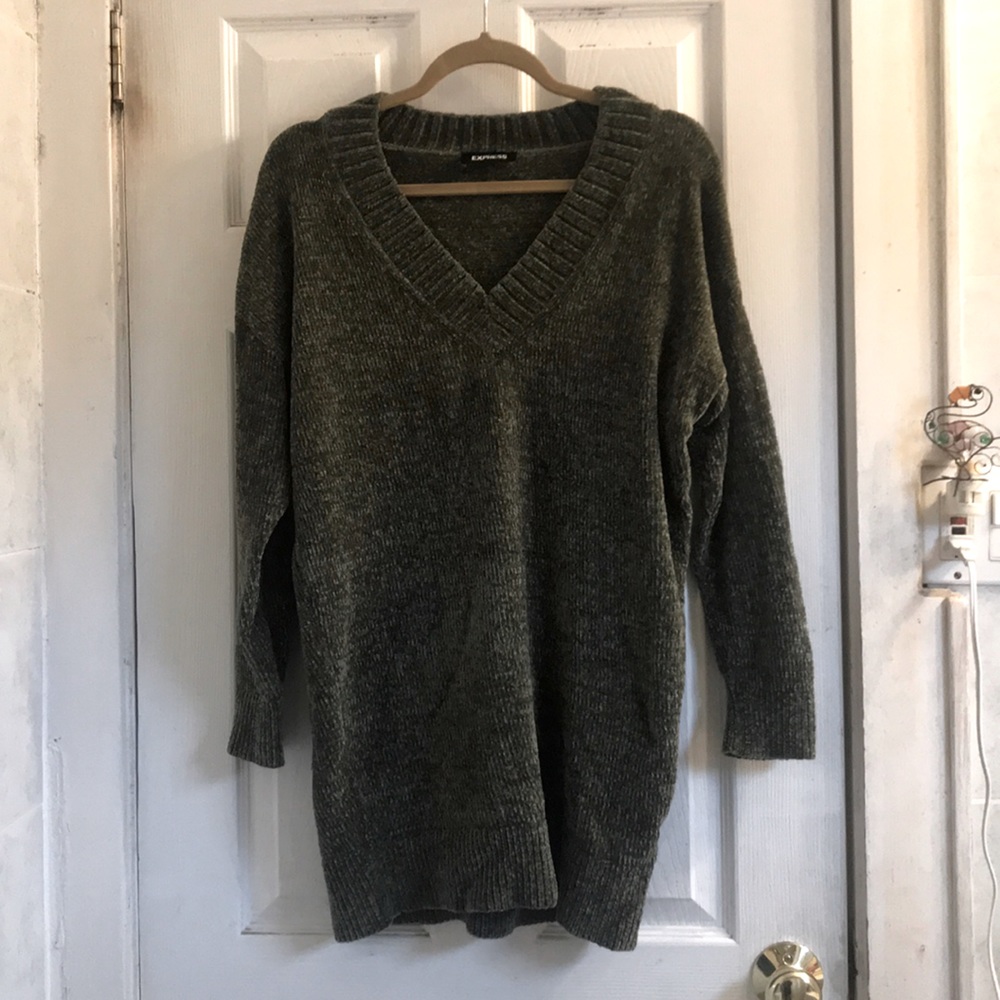 Express Olive Sweater Dress